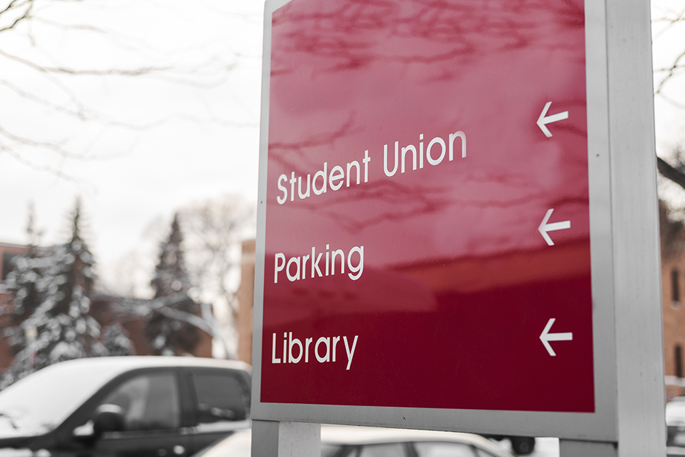 signage on campus